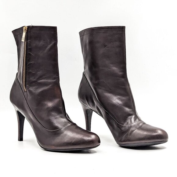 Coach Women Bethie Brown Leather Office Dressy Ankle Boots size 11 - Picture 1 of 11